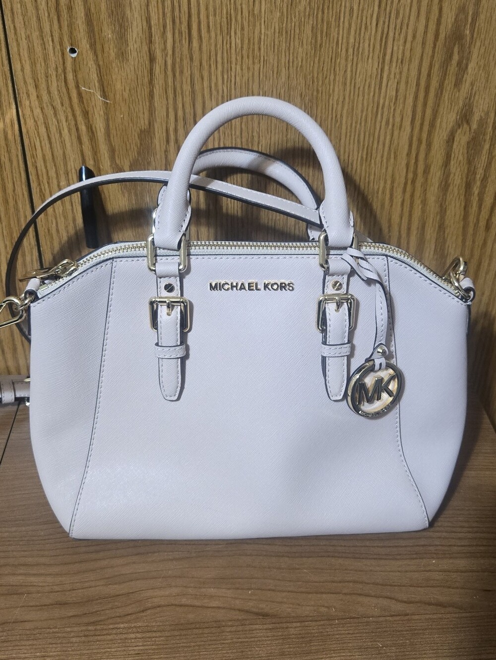 Michael Kors White Saffiano Leather Satchel